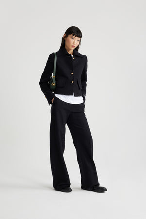 Iconic short jacket in sustainable wool and organic cotton tweed