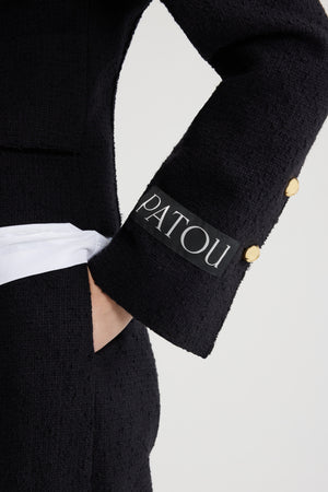 Iconic short jacket in sustainable wool and organic cotton tweed