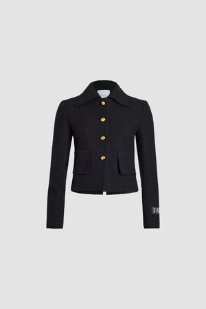 Iconic short jacket in sustainable wool and organic cotton tweed