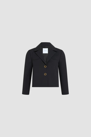 Veste courte tailleur en laine mélangée éco-responsable – sans logo