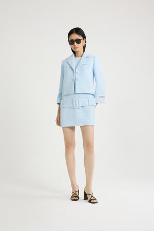 Giacca sartoriale corta in tweed di cotone bio estivo