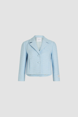 Giacca sartoriale corta in tweed di cotone bio estivo