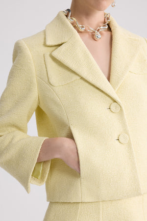 Giacca corta sartoriale in misto cotone eco-responsabile