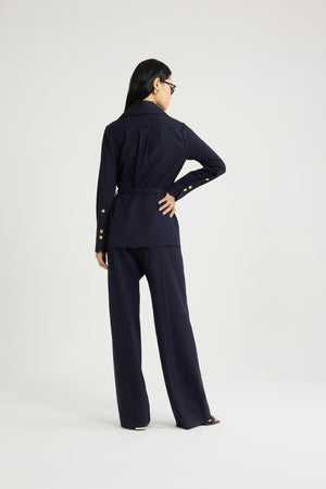 Safari jacket in sustainable technical wool twill
