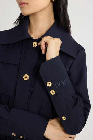 Safari jacket in sustainable technical wool twill