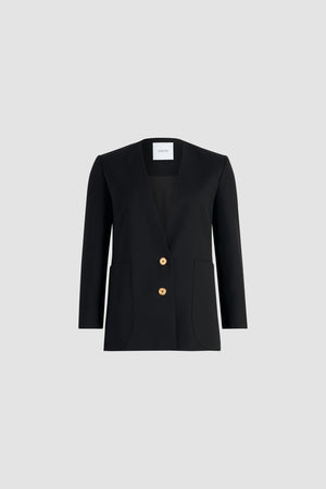 サステナブル テクニカル ウールツイル ノーカラージャケット