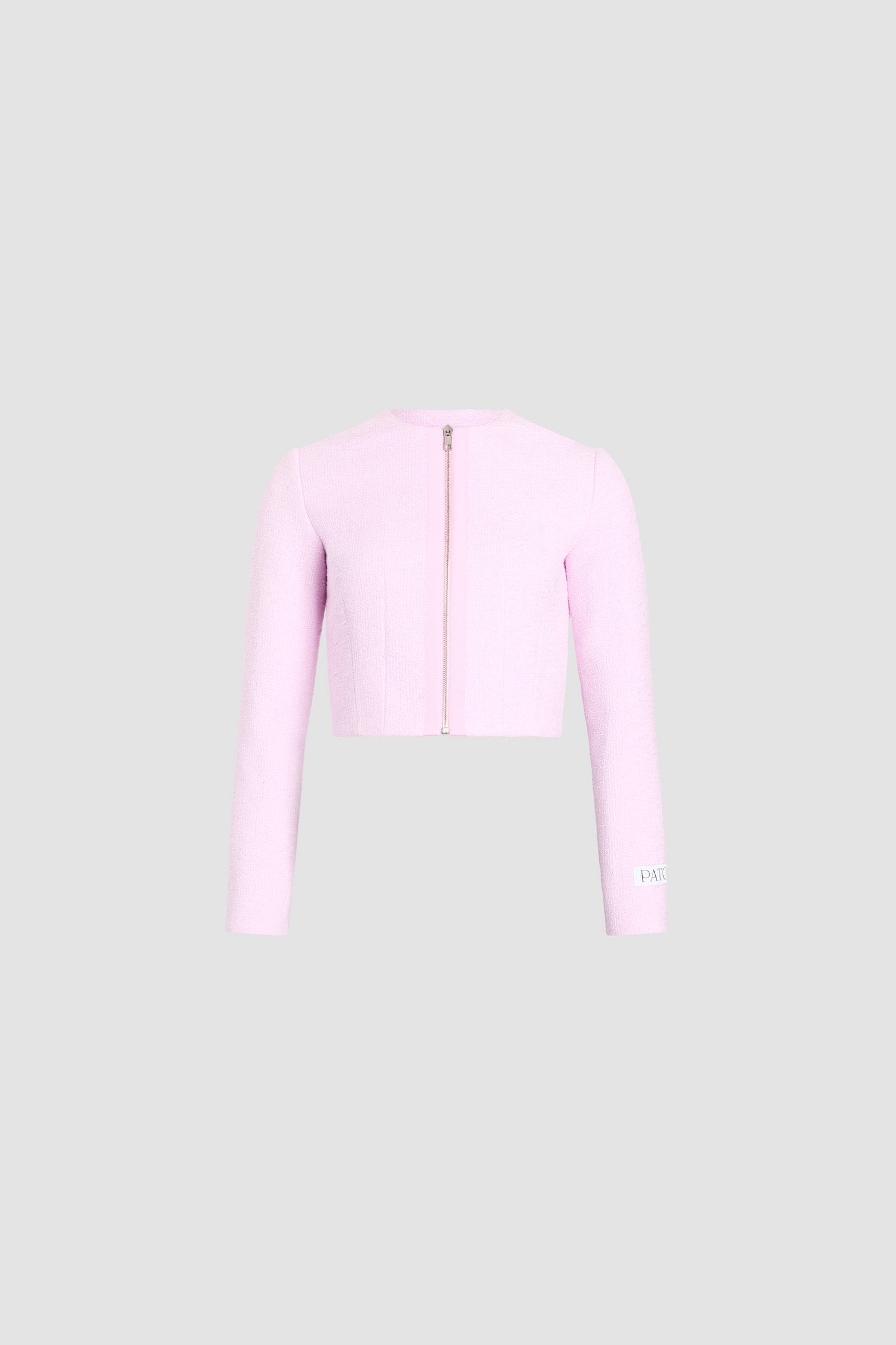 Patou - オーガニックコットン ジップアップブルゾン - Candy Pink - ピンクカラーの ジップアップブルゾン。オーガニックコットン混紡素材。ショートカット。ラウンドカラー。ファスナークロージャー。