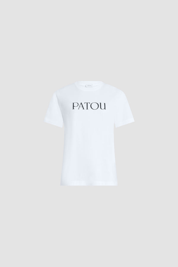 Patou - Maglietta Patou in cotone bio - White - T-shirt in cotone bio bianco. Collo rotondo, vestibilità classica. Logo Patou nero sul davanti.Capo unisex; consigliamo agli uomini di scegliere una taglia in più.