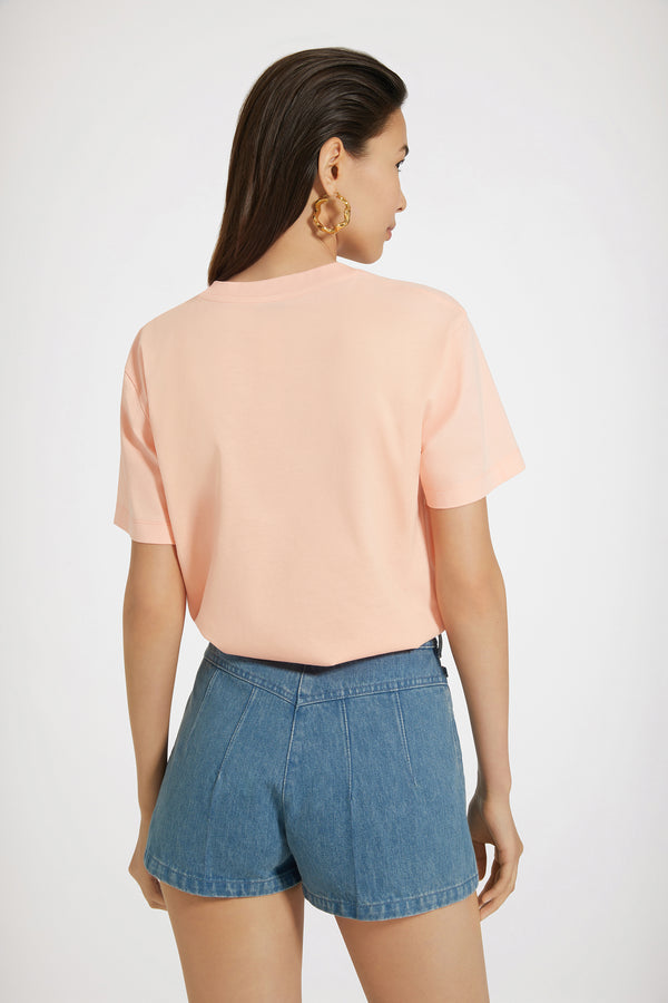 Patou - Maglietta Patou in cotone bio - Abricot - Patou, per tutti i giorni.Maglietta in cotone bio arancione albicocca. Collo rotondo, vestibilità classica. Logo Patou sul davanti.Capo unisex (per gli uomini: scegliere una taglia in più).