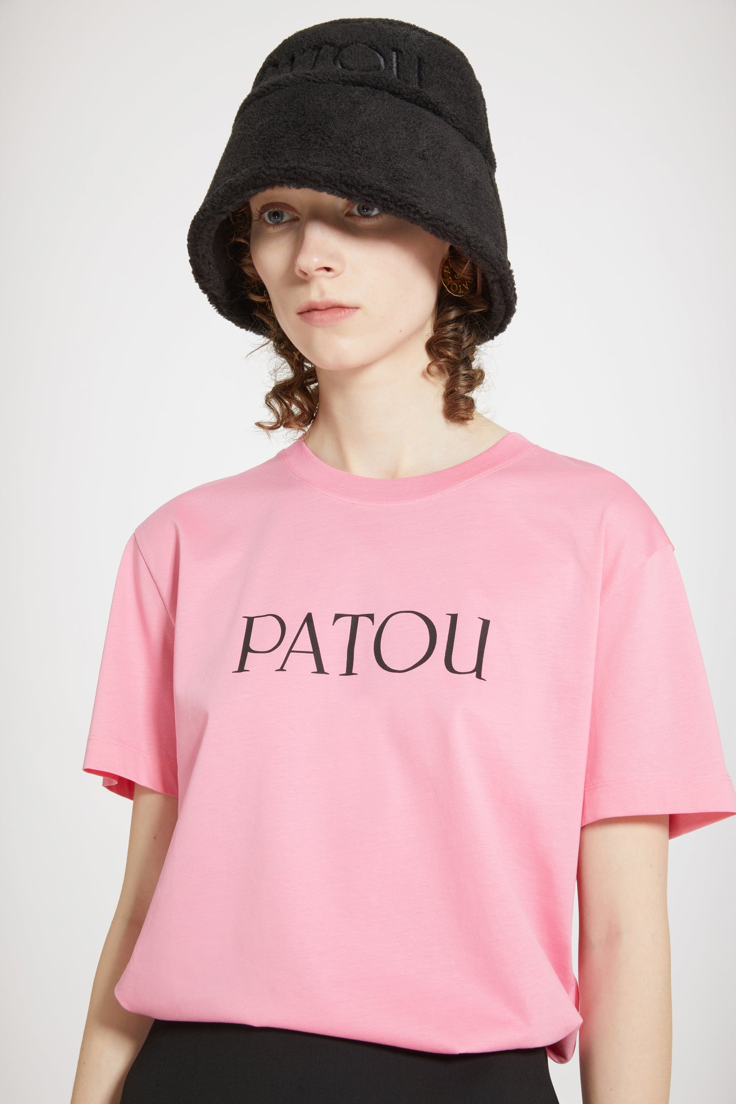 Patou logo t-shirt in organic cotton - Hot Pink - XXS
