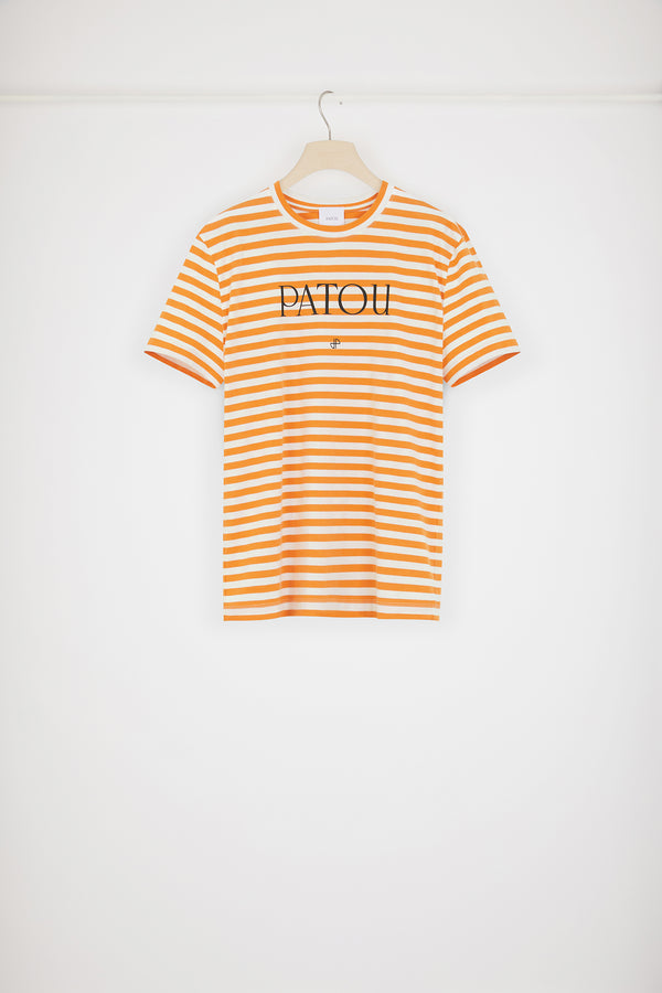Patou - Maglietta Patou in cotone a righe - Light orange - Tra le righe.Maglietta in cotone. Righe arancione chiaro e bianche. Vestibilità classica. Collo tondo. Patou e JP sul davanti.