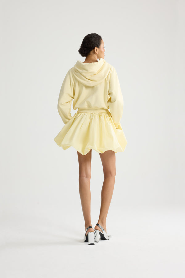 Patou - Short organic cotton hoodie - Citrus Blossom - Short yellow hoodie. Long sleeves. Grosgrain drawstrings. Tone-on-tone embroidered Patou logo.