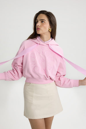Kapuzenpullover aus Bio-Baumwolle mit Medaillon-Logo