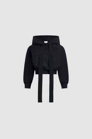 Medallion logo cropped hoodie in organic cotton