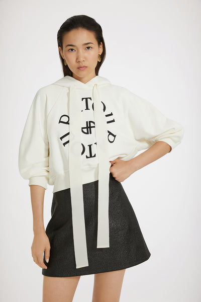 パトゥ PATOU CROPPED MEDALLIAN LOGO フーディ Patou Medallion Cropped Cotton Hoodie In Blue | ModeSens
