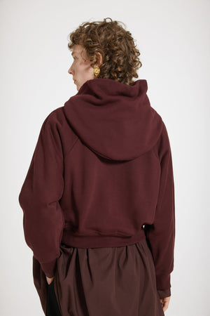 Felpa corta con logo medaglione in cotone bio