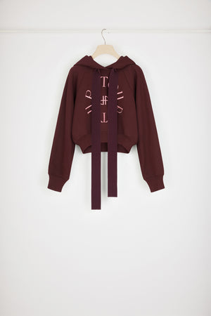 Felpa corta con logo medaglione in cotone bio