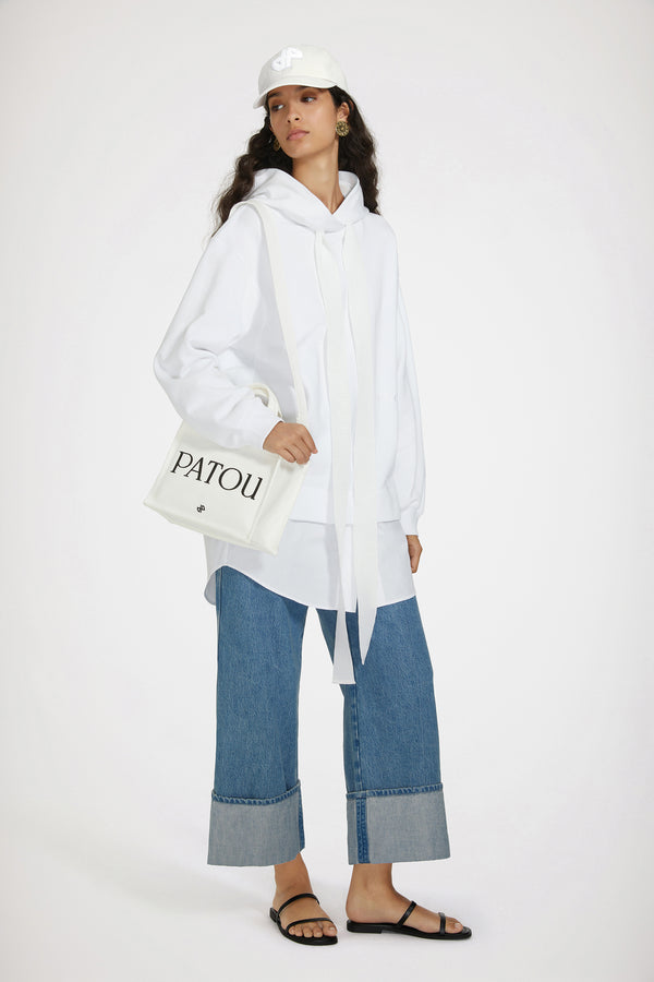 Patou - Trompe l'oeil hoodie dress in organic cotton