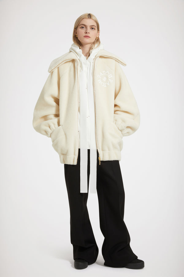 Patou - Faux shearling bomber jacket in recycled polyester