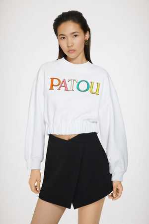 Patou cropped sweatshirt in organic cotton