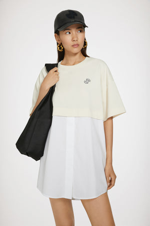 Vestito maglietta ibrido in cotone bio