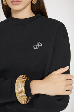 Felpa Patou con strass in cotone bio