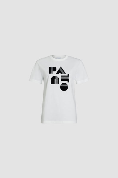 新品タグ付き【PATOU】Tシャツ オーガニックコットン ロゴ カラフル L 白 関税込】 PATOU オーガニックコットン パトゥロゴTシャツ (PATOU