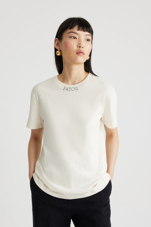 Embroidered Patou t-shirt in organic cotton