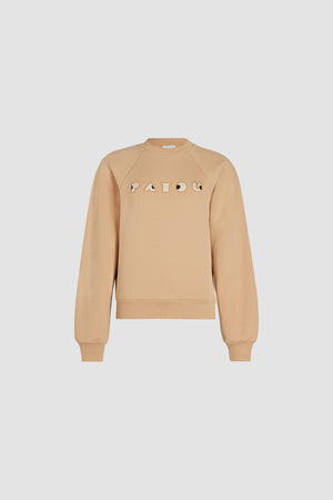 Embroidered Art Deco Patou sweatshirt in organic cotton