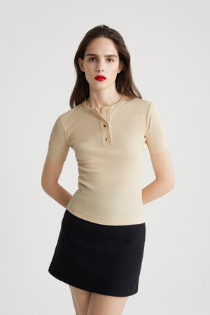 Top henley in cotone bio