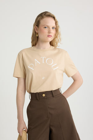 Patou logo and JP monogram t-shirt in organic cotton