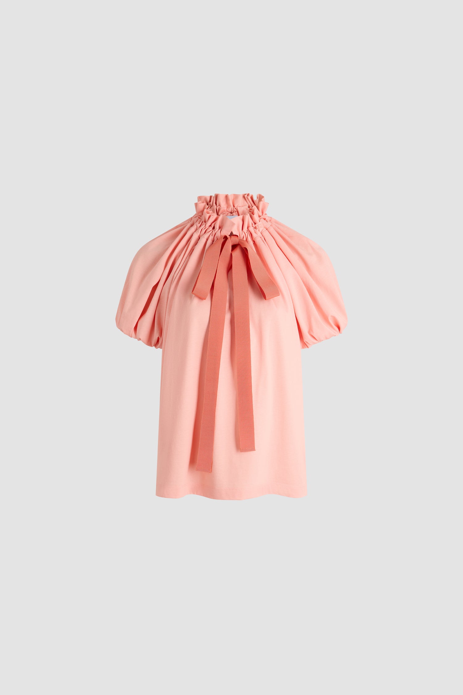 Patou - Voluminous organic cotton top - Winter Blush - Voluminous pink top​. Elasticated neckline with drawstrings. Short sleeves.
