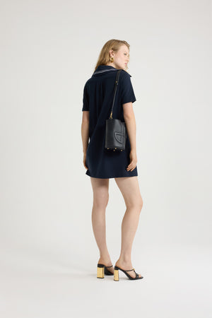 JP monogram embroidery mini polo dress in piqué organic cotton