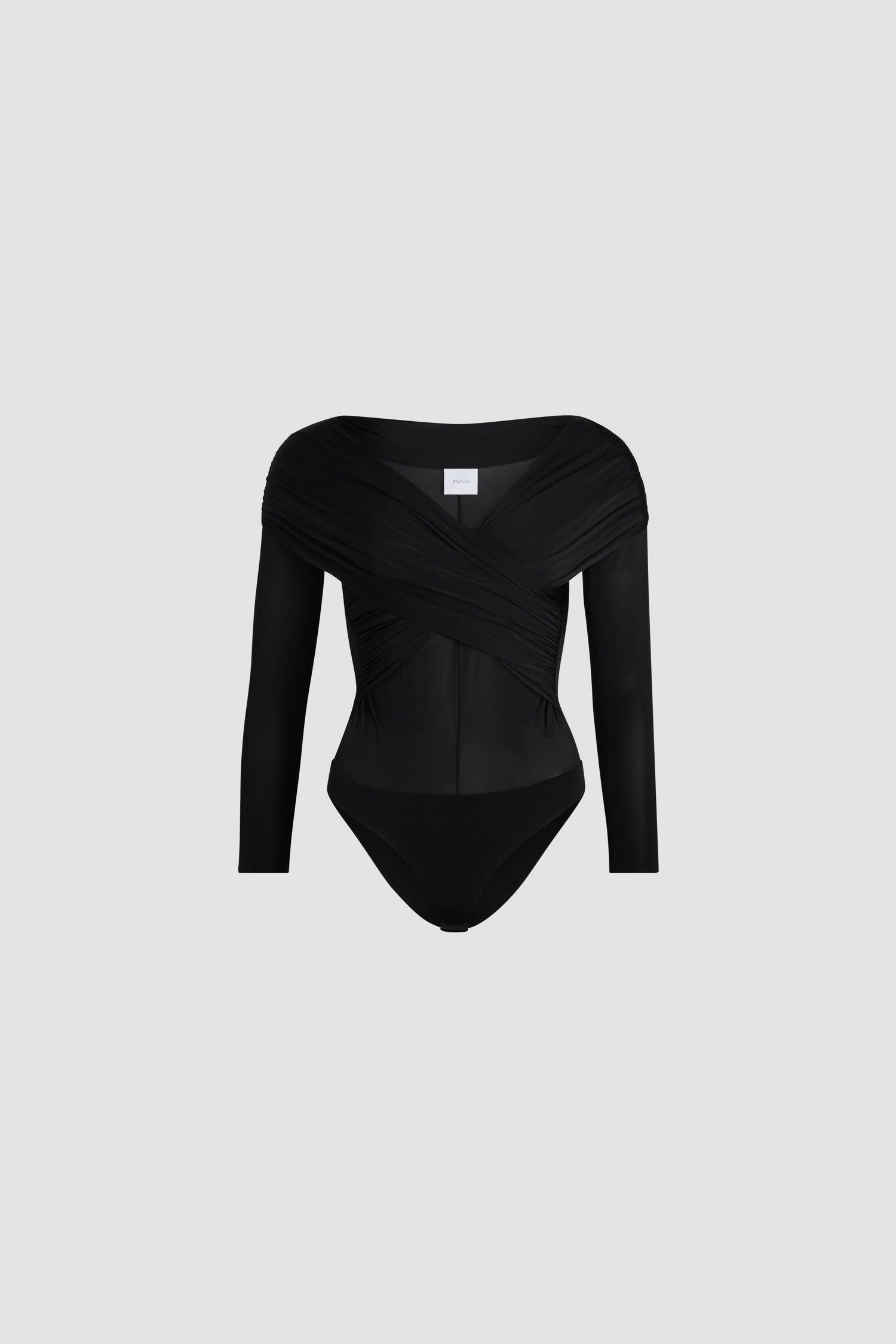 jean patou Body croisé en jersey stretch Black