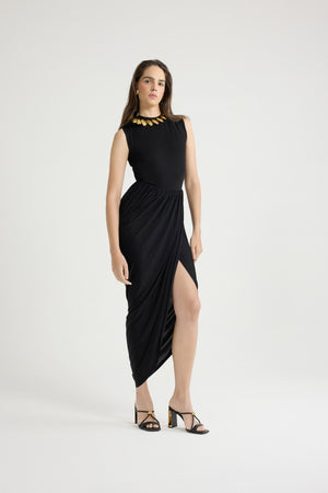 Vestito con schiena scoperta in jersey stretch