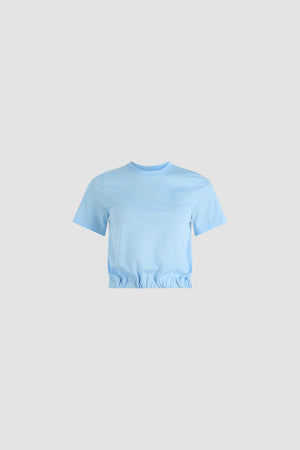 Open back t-shirt in organic cotton