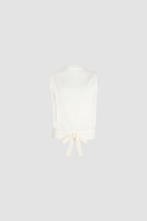 Patou logo embroidered sleeveless sweatshirt in organic cotton
