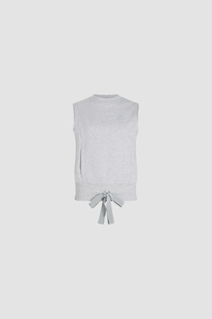 Patou logo embroidered sleeveless sweatshirt in organic cotton