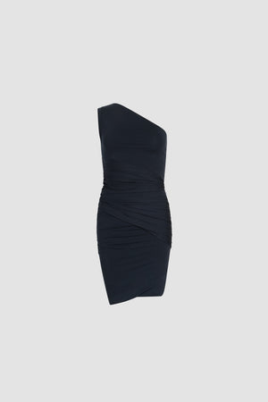 Vestito monospalla in cotone bio stretch