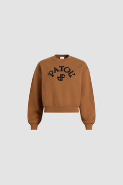 Felpa con logo Patou e monogramma JP in pile di cotone bio vinile