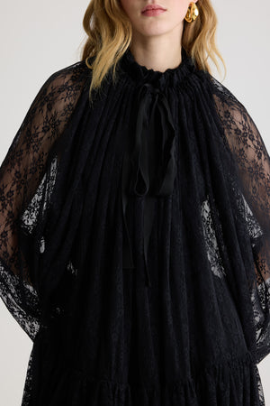 Vestito mini iconico con coulisse in jersey di pizzo