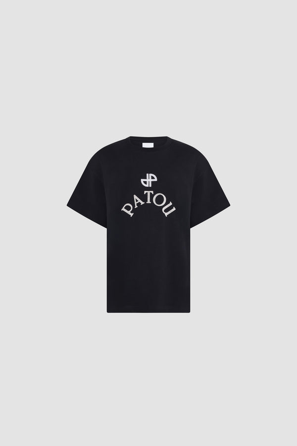 Patou - Organic cotton oversized T-shirt - Black - Black oversized T-shirt. Short sleeves. White embroidered JP Patou logo on the front.