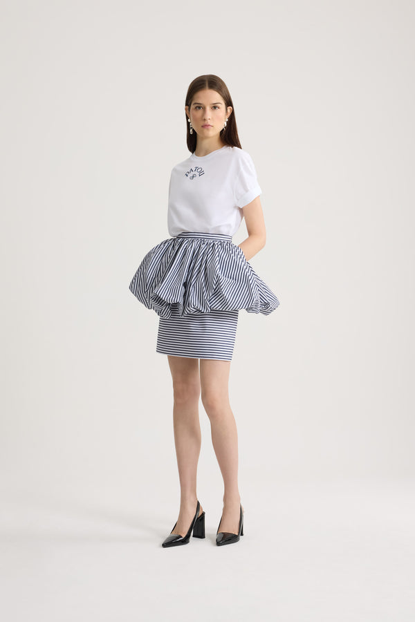 Patou - Polo-T-Shirt aus Bio-Baumwolle - White - Weißes Polo-T-Shirt. Kurze Ärmel. Marineblau gesticktes Patou-Logo auf der Vorderseite.