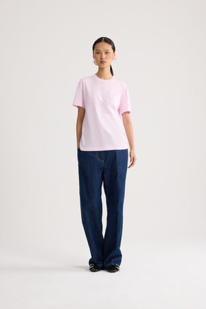 Popeline-T-Shirt mit Patou JP-Stickerei aus Bio-Baumwolle