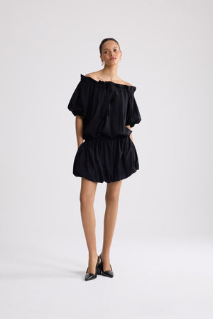 Voluminöses Mini-Kleid aus Bio-Baumwolle