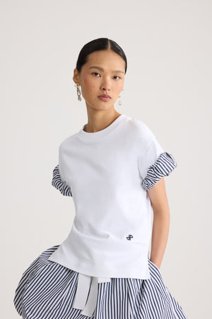 T-Shirt aus Bio-Baumwolle mit Faille-Ärmeldetails