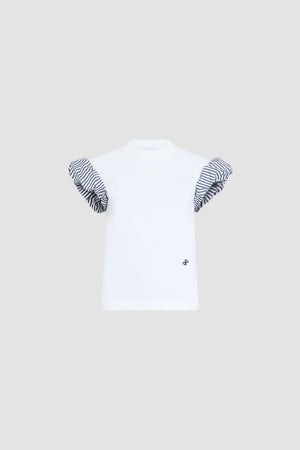 T-Shirt aus Bio-Baumwolle mit Faille-Ärmeldetails
