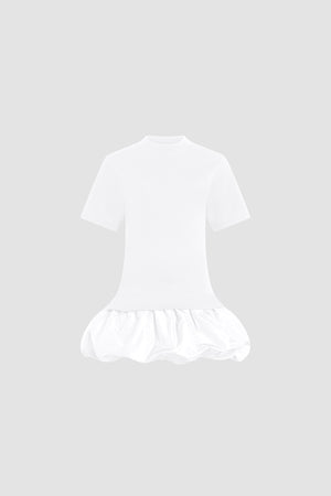 Robe en coton bio, avec détails bouffants en faille type bloomer