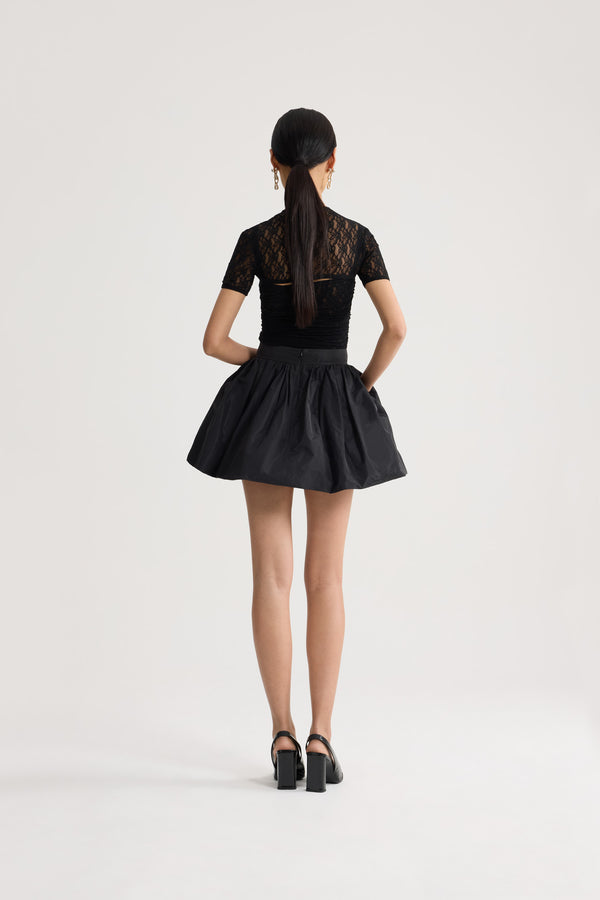 Patou - Polyamide lace detachable twinset top - Black - Black lace detachable twinset top. Short sleeves.