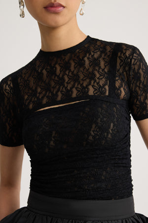 Polyamide lace detachable twinset top